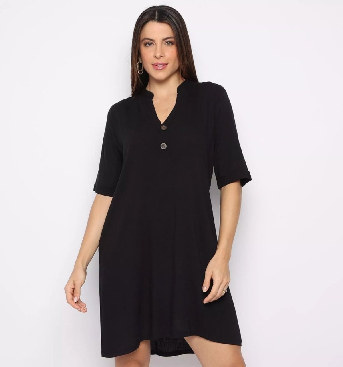 Sawary Fashion Vestido Curto Com Botões