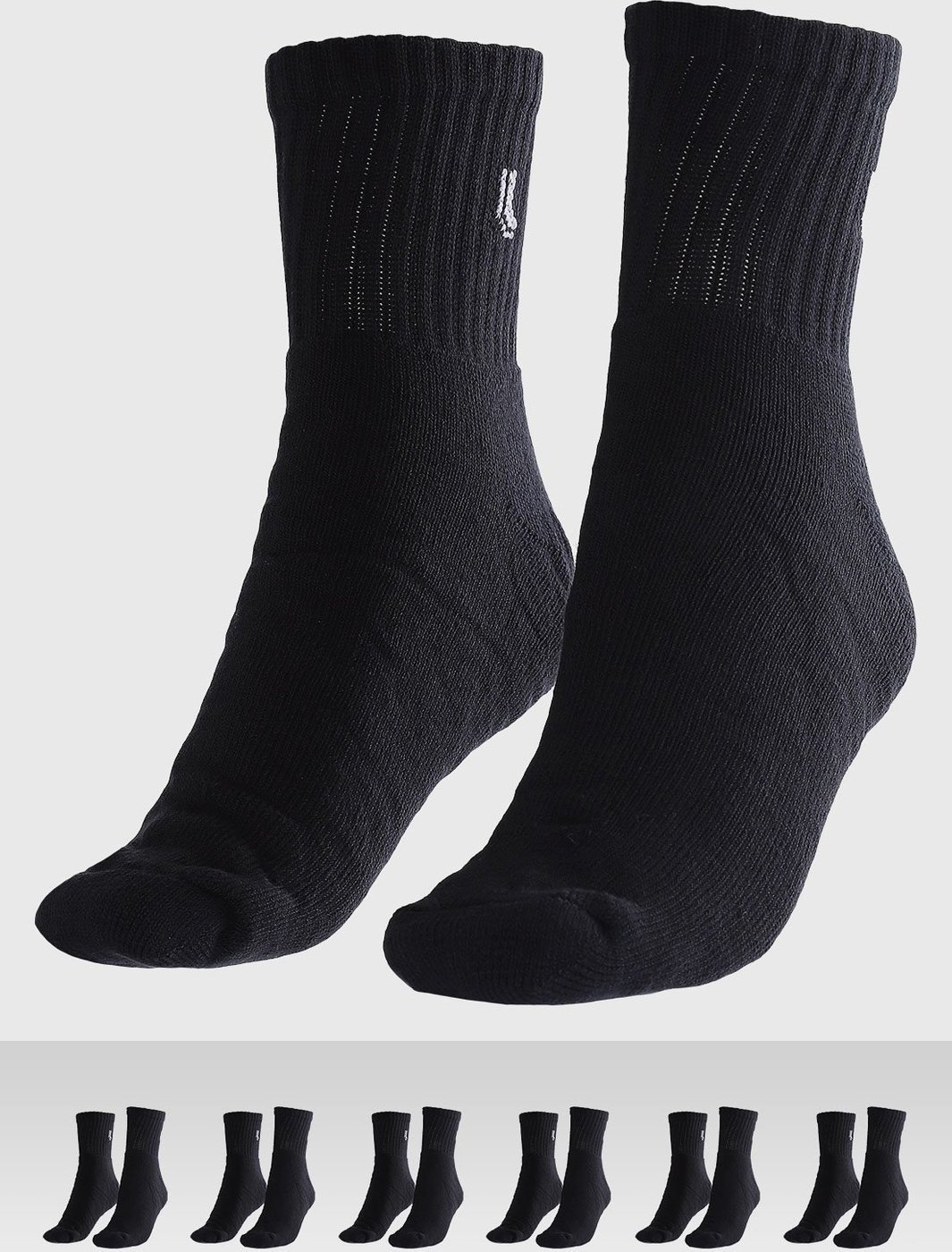 Meia Unissex Lupo AM Sport Cano édio Preta Kit com 6 Pares