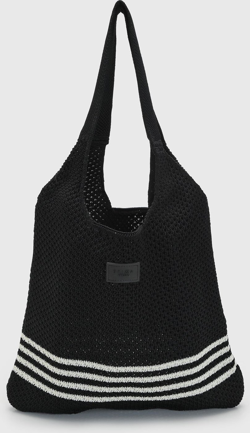 Bolsa Feminina Brizza Arezzo Trama Listras Preta