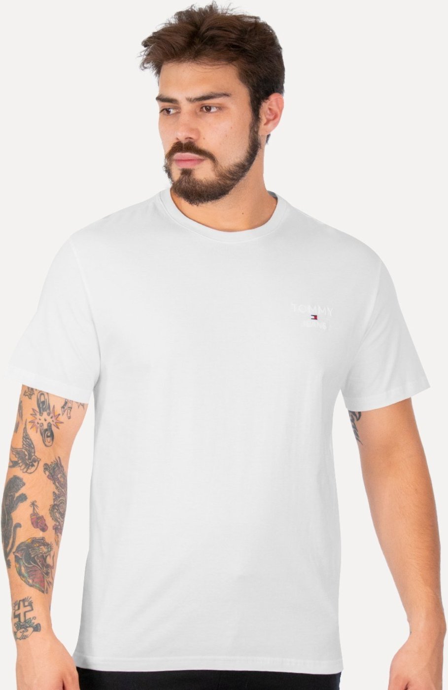 Imagem principal Camiseta Tommy Jeans Masculina Regular Corp Chest Branca branco Tommy Jeans branco