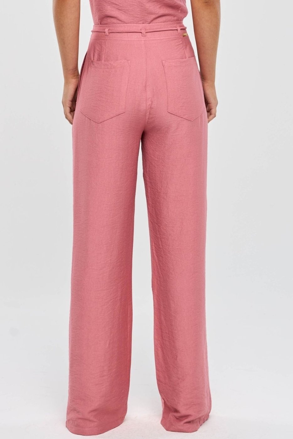 Calça PKS Wide Leg Viscose Rosê