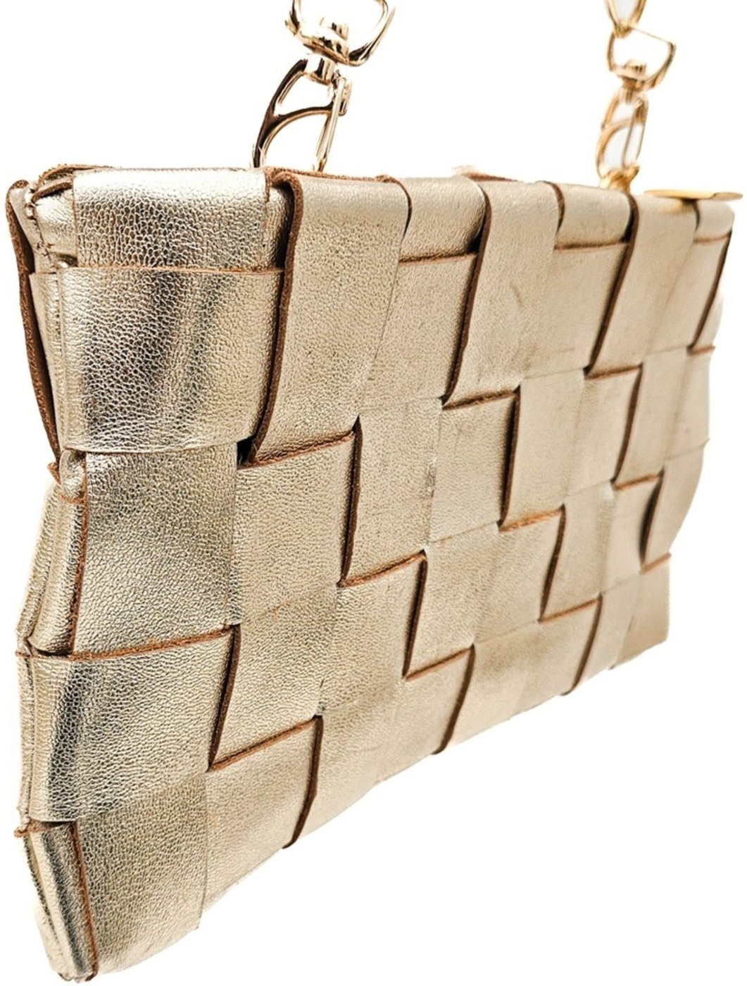 Bolsa Amo Calçados Aurora em Couro Dourada