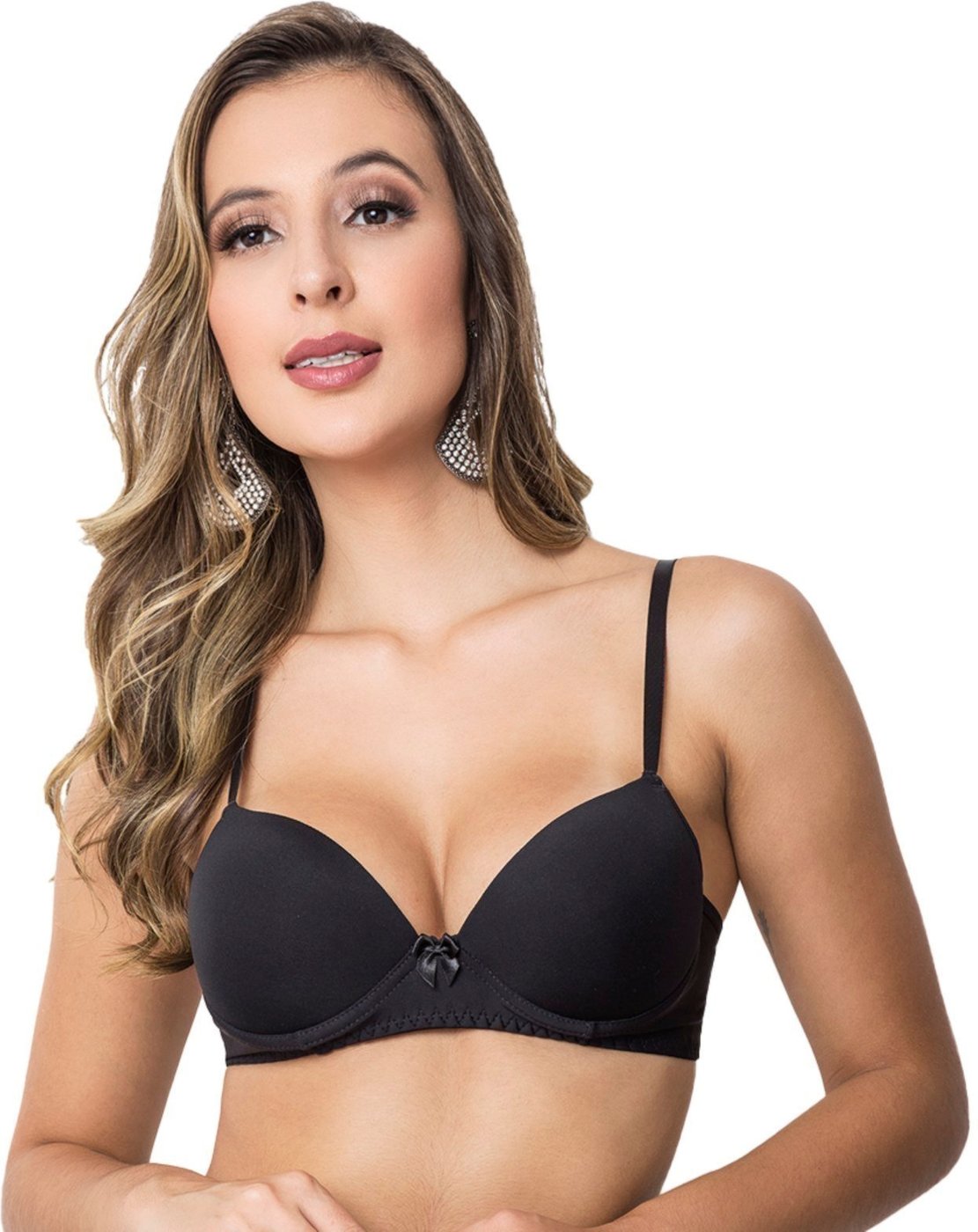 Imagem principal Sutiã Microfibra Gabi Lingerie Com Bojo Alças Reguláveis Moda Feminina preto Gabi Lingerie preto