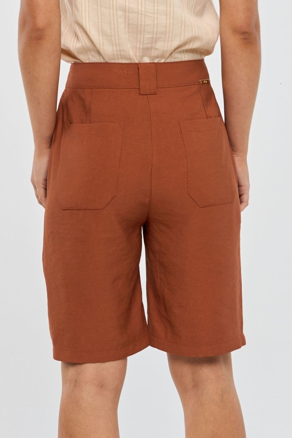 Bermuda PKS Alongada Alfaiataria Em Viscose