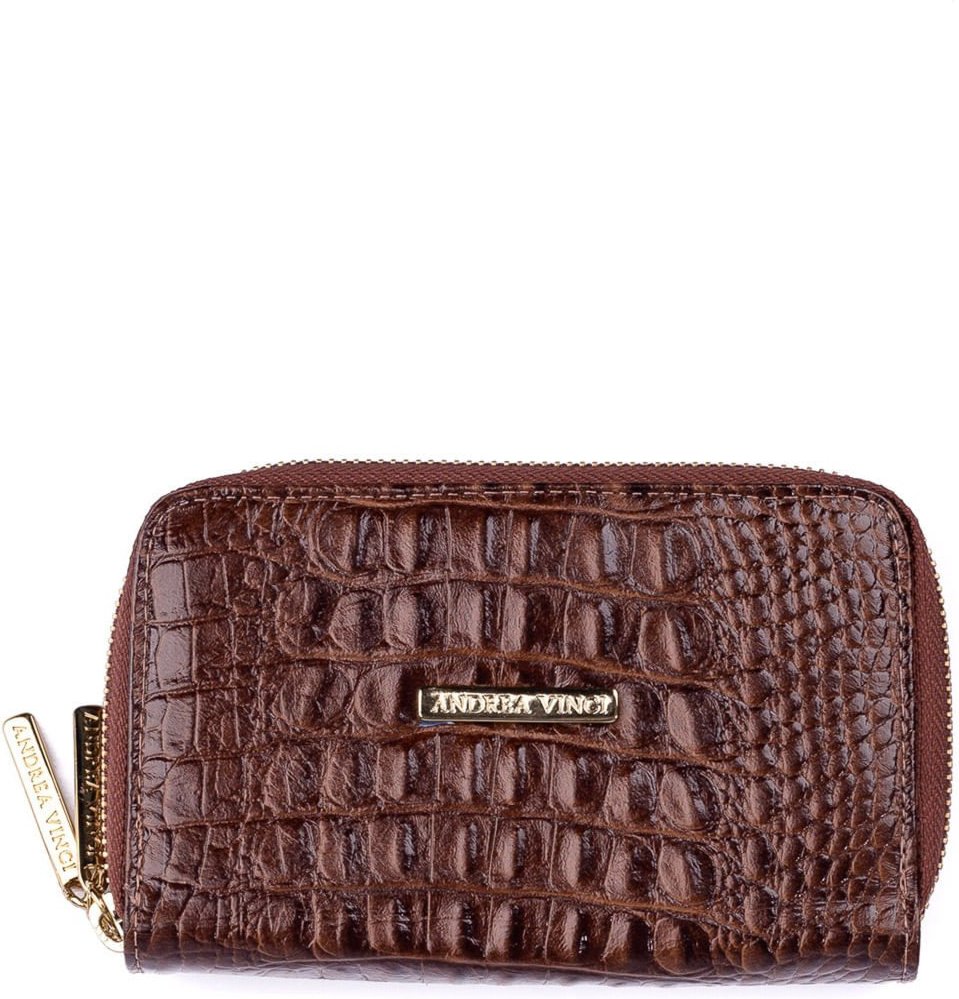 Imagem principal Carteira feminina de couro croco Martina 9,5x15,5cm - Whisky Andrea Vinci vermelho Andrea Vinci vermelho