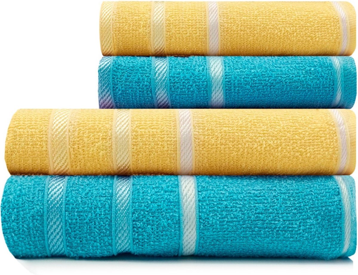 Imagem principal Toalhas 4 Peças Banho + Rosto Marcotex 100 Algodão Pop - Emcompre BF Colchoes azul BF Colchoes azul