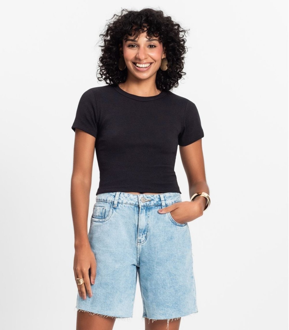 Imagem principal Blusa Cropped Ribana Básica Rovitex Rovitex Básicos marrom Rovitex Básicos marrom