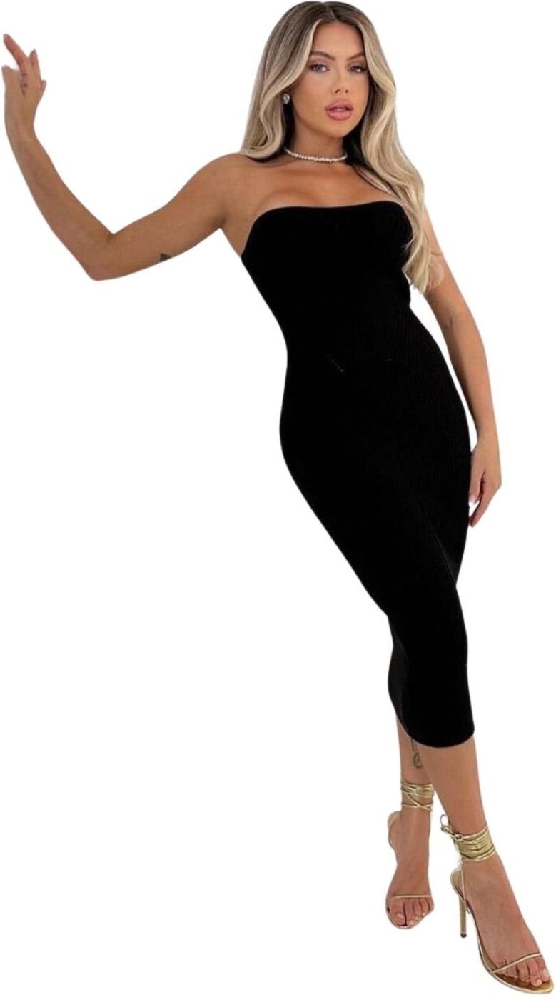 Imagem principal Vestido Summer body Feminino Midi Tomara Que Caia Tubinho Justo preto Summer Body preto