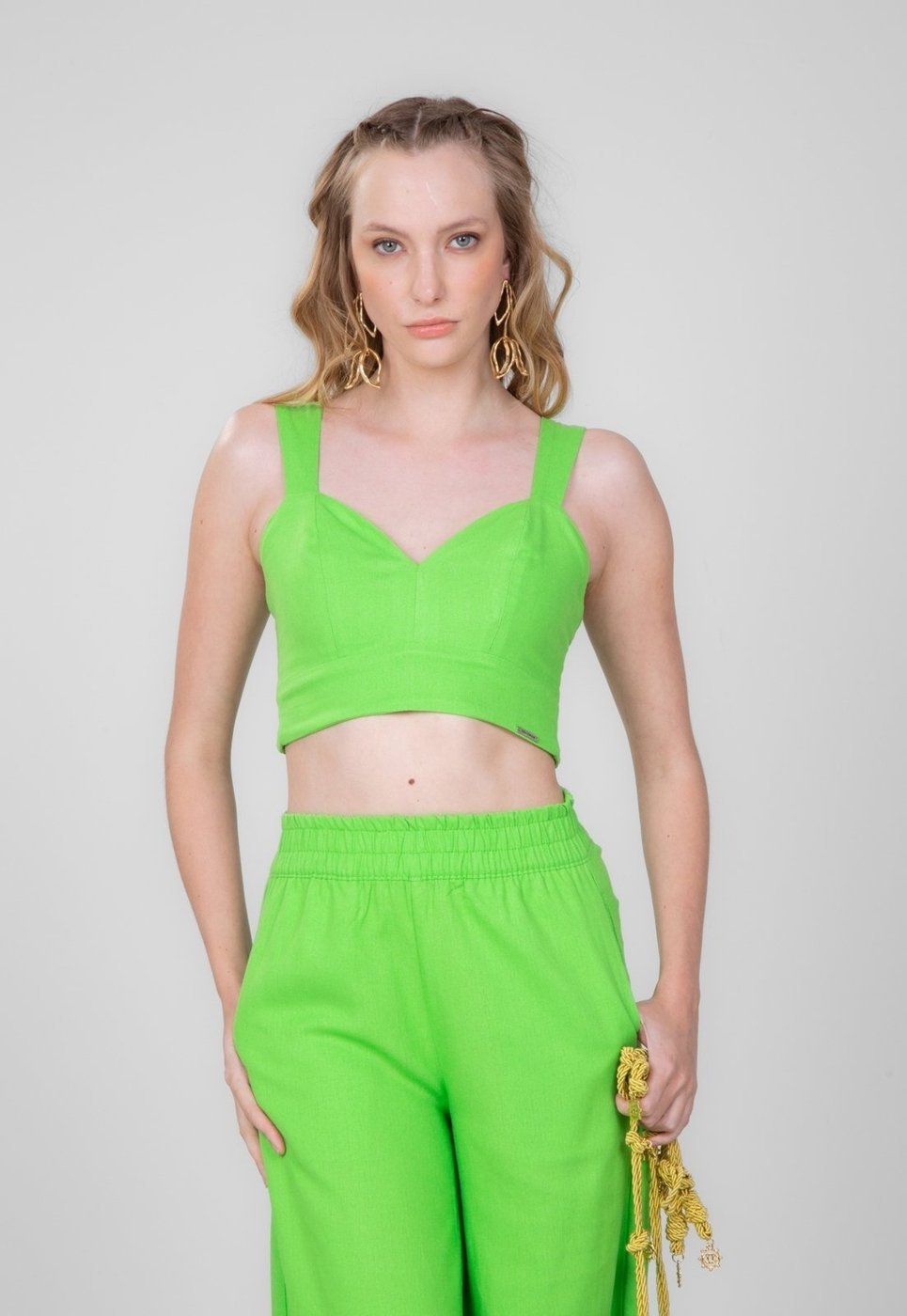 Imagem principal Top Linho Traymon Com Lastex Maçã verde Traymon verde