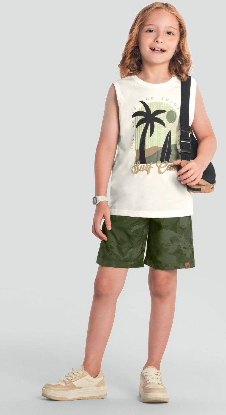 Imagem principal Infantil - Bermuda Brandili Floral E Folhagem verde Brandili verde