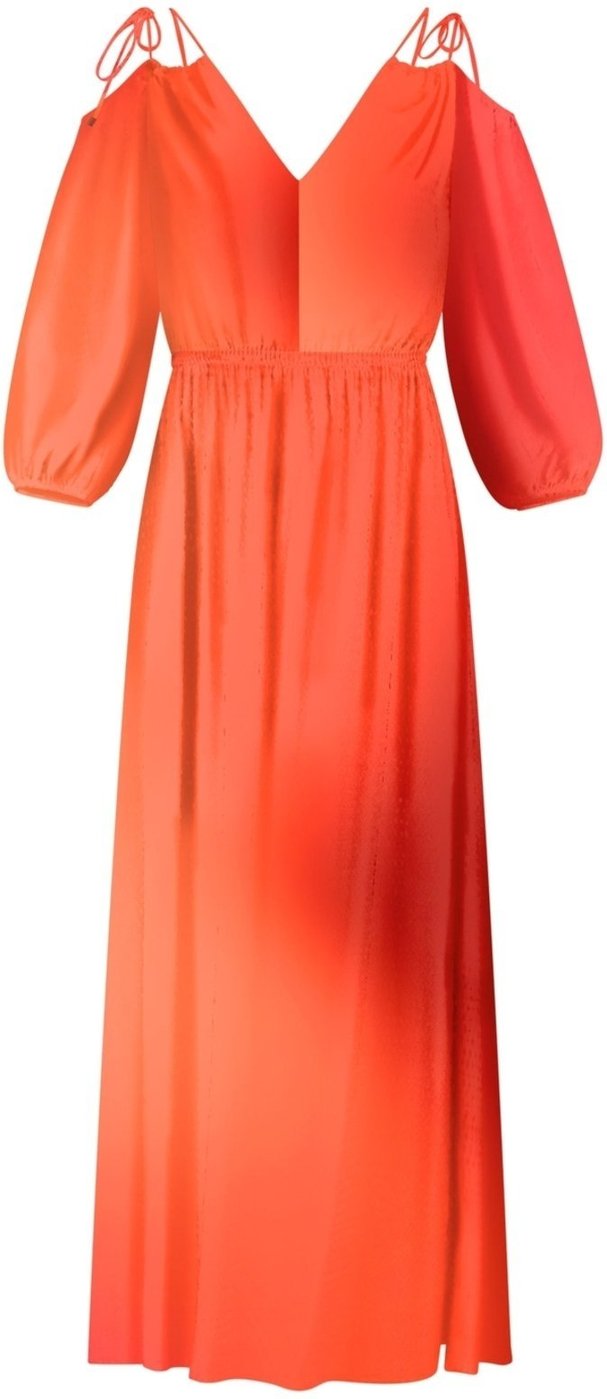 Vestido Midi Estampado em Viscose com Amarração