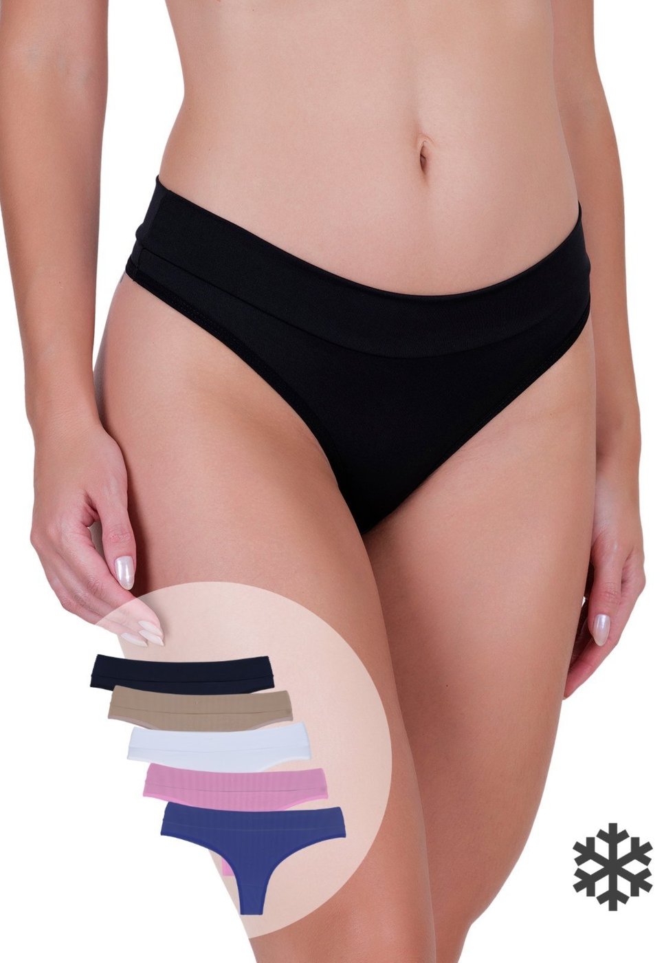 Imagem principal Kit 5 Calcinhas Femininas Fio Microfibra Atleta Cós Duplo Concept Lingerie multicolorido Concept Lingerie multicolorido