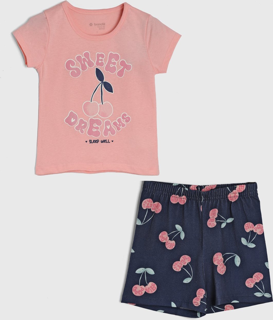 Imagem principal Pijama Curto Brandili Estampa Cerejas rosa Brandili rosa