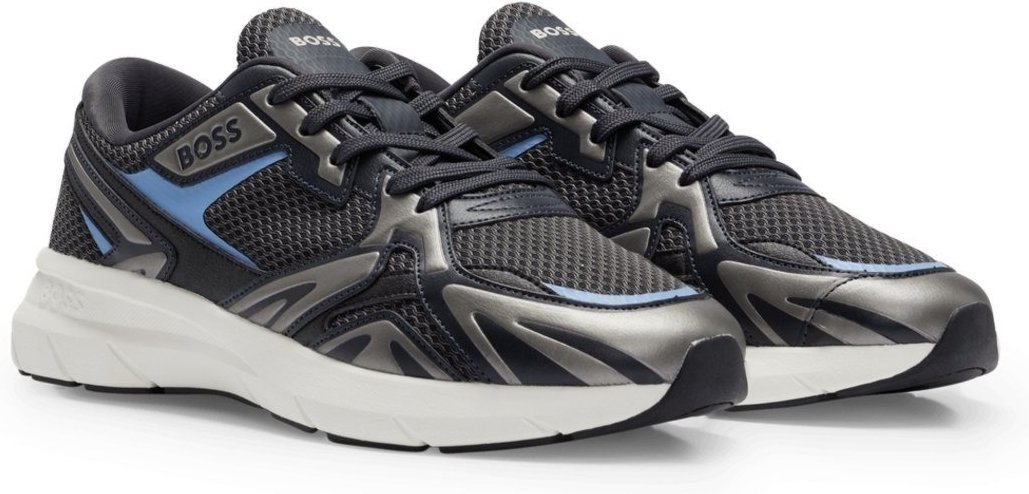 Imagem principal Tênis De Material Misto Com Tela E Tecido Sintético Revestido Azul-Marinho - 46 Boss azul marinho Boss azul marinho