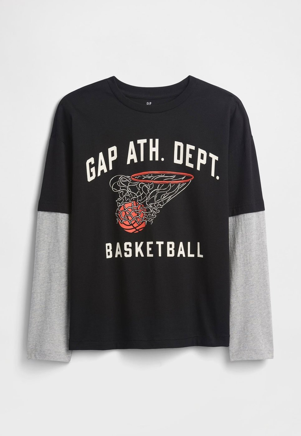 Imagem principal Infantil - Camiseta GAP Manga Longa Estampa Basquete Preta preto GAP preto