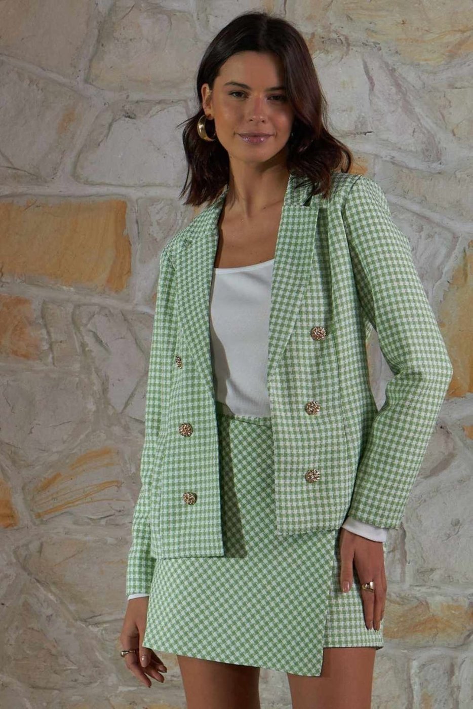 Imagem principal Blazer Vanibele Xadrez verde/xadrez verde Vanibele verde/xadrez verde