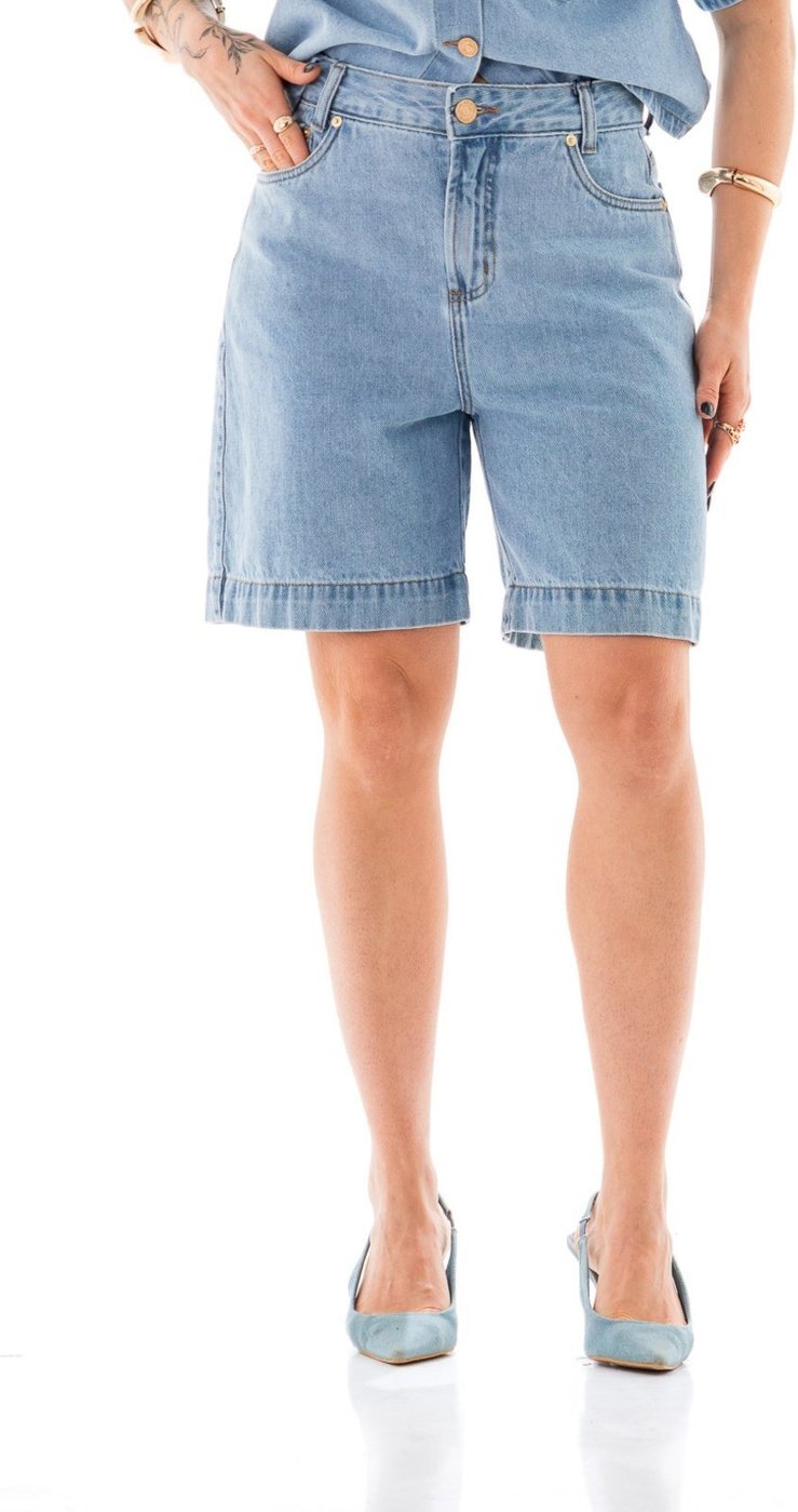 Bermuda Jeans Feminina Arauto Mom