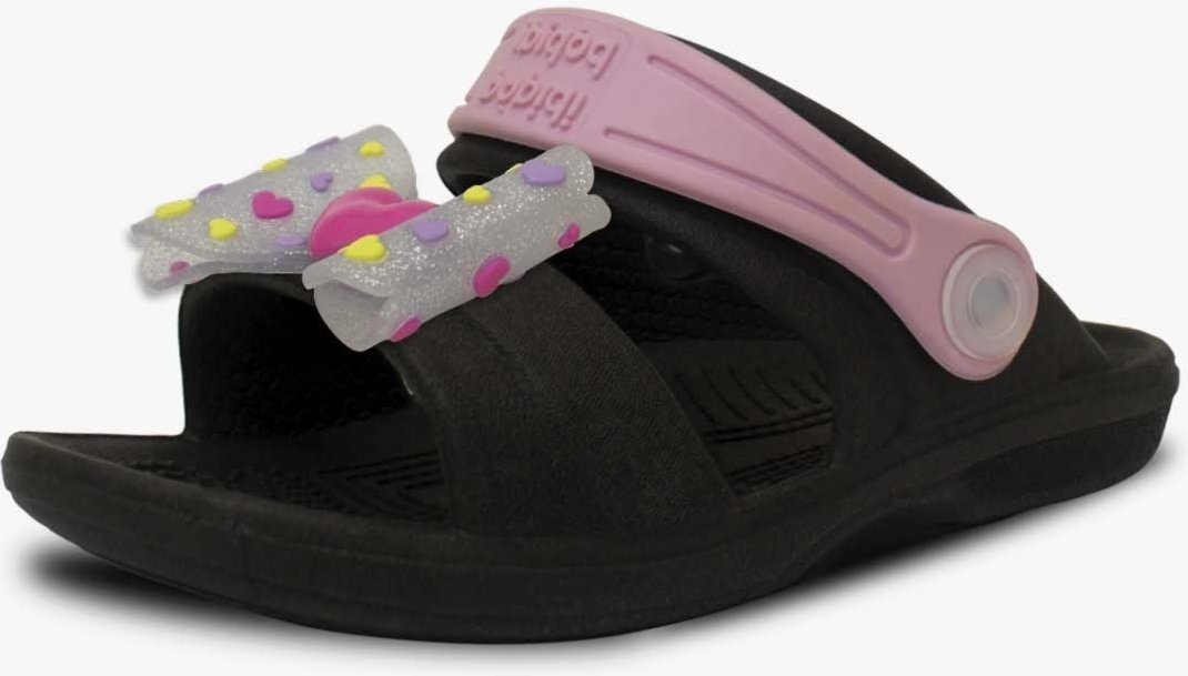 Imagem principal Infantil - Sandalia Papete Feminina Pópidi Babuche Menina Laço Preto/Rosa pink/preto rosa Pópidí pink/preto rosa