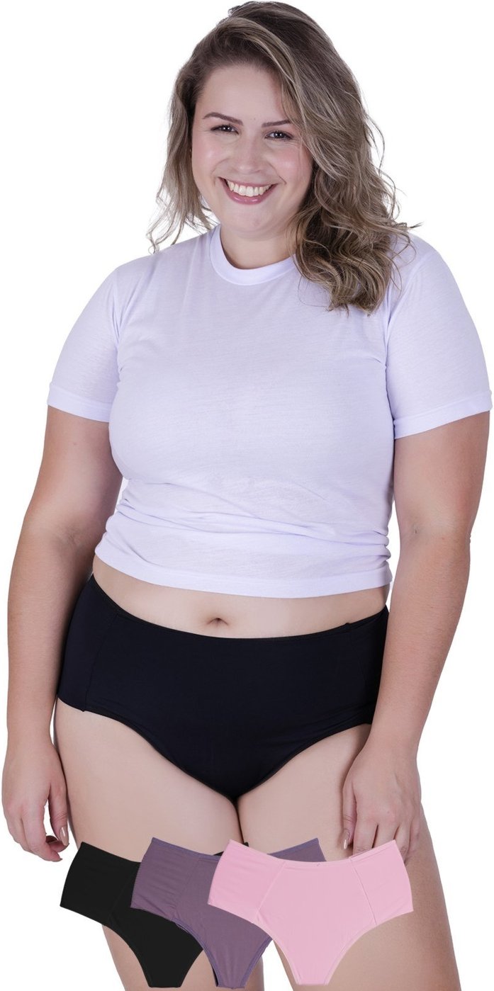 Imagem principal Kit 3 Calcinhas Princesa Plus Microfibra Concept Lingerie multicolorido Concept Lingerie multicolorido