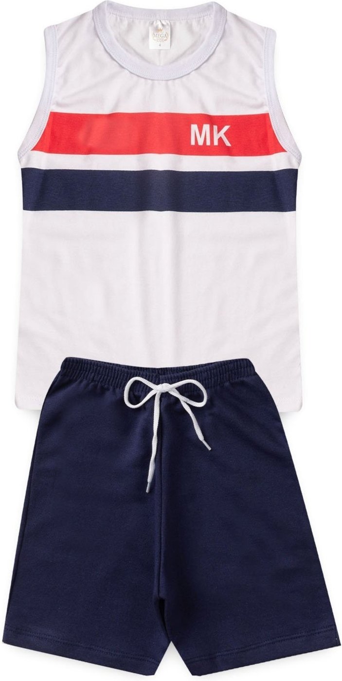 Imagem principal Infantil - Conjunto Verão Masculino Regata MK - Branco Mega Kids unico Mega Kids unico