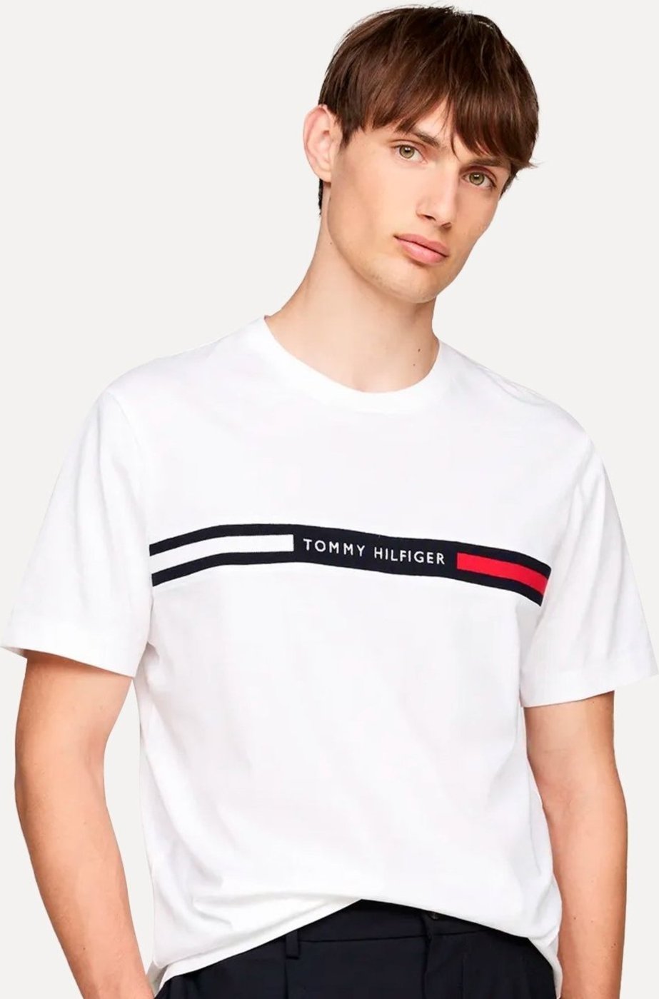 Imagem principal Camiseta Tommy Hilfiger Masculina Chest Insert Logo Branca branco Tommy Hilfiger branco
