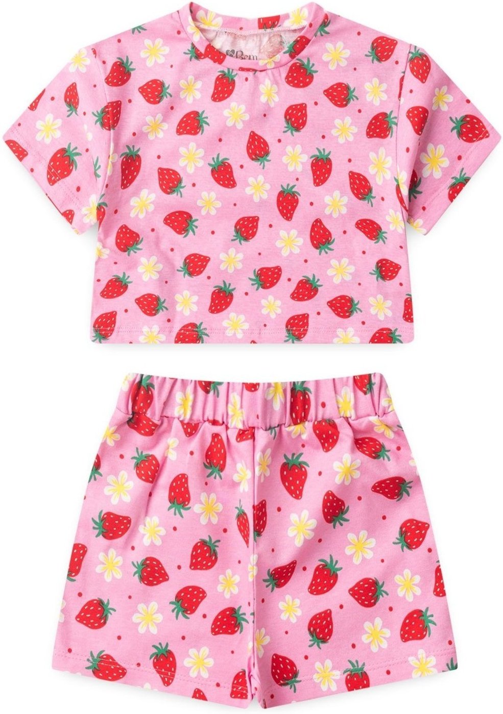 Imagem principal Infantil - Conjunto Bem Vestir Feminino Blusa Box e Shorts Morango rosa BEM VESTIR rosa