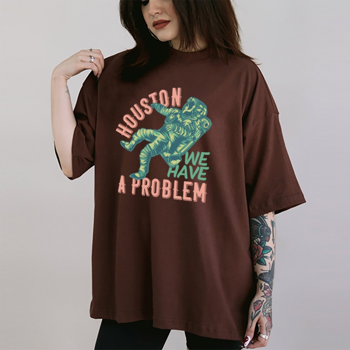 Imagem principal Camiseta Ousy Houston We Have a Problem Oversized Unissex branco ousy branco