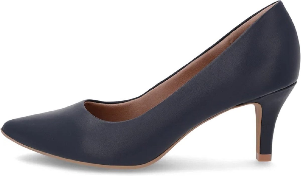 Scarpin Usaflex Bico Fino em Couro Confortável Elegante