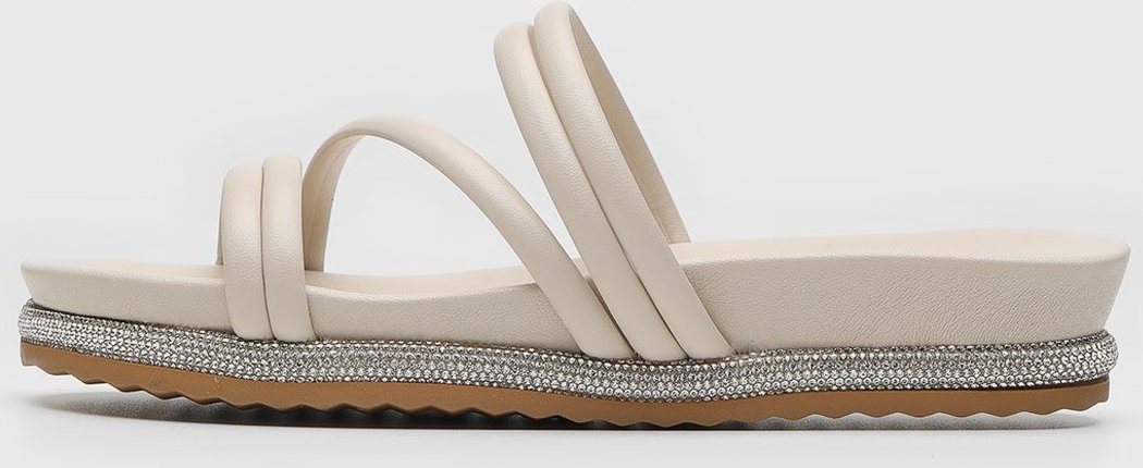 Sandália Flat Via Marte Hotfix Off-White