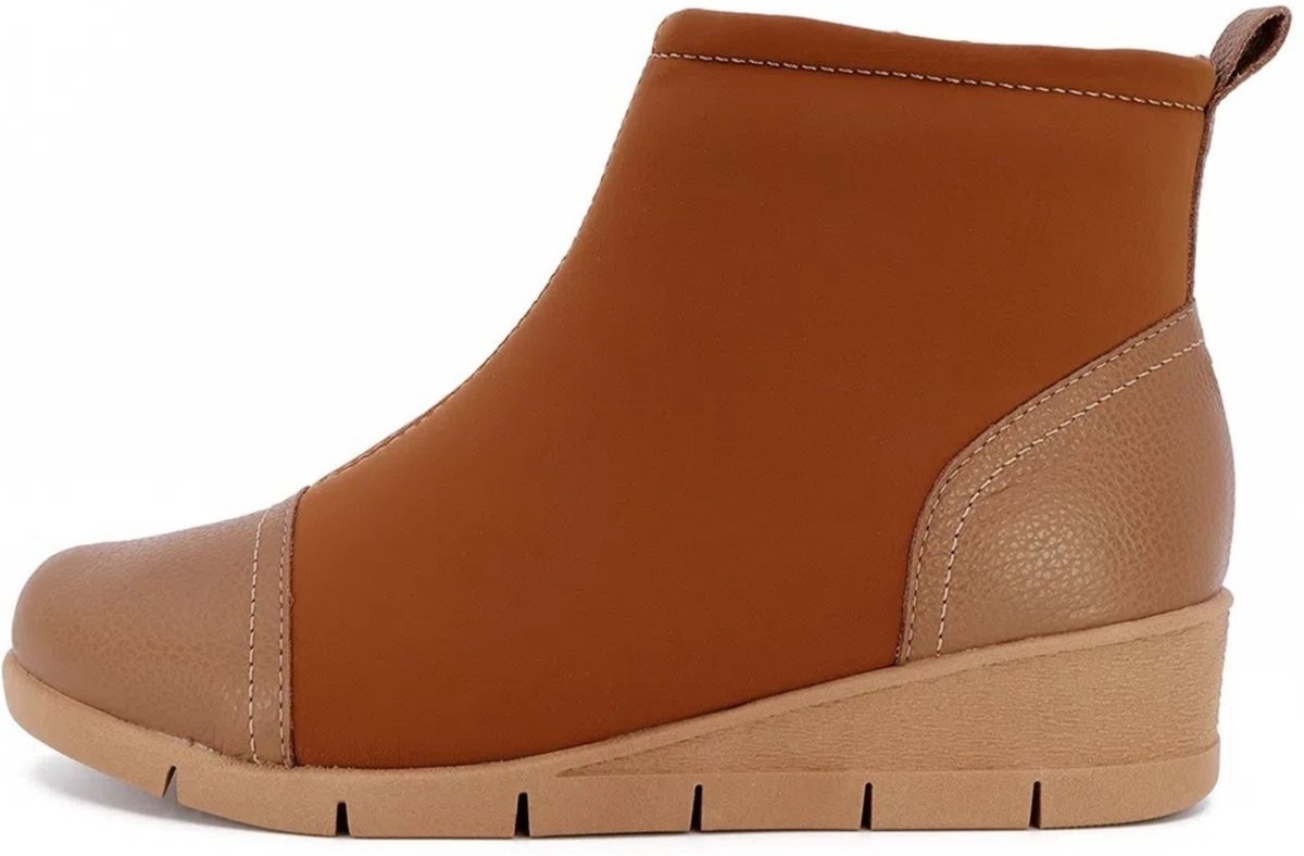 Imagem principal Bota Usaflex Anabela Cano Baixo Elastano Indicada Conforto Impacto caramelo Usaflex caramelo