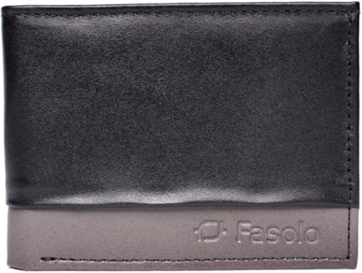 Imagem principal Carteira Masculina Fasolo K908033293 Couro Slim Cinza preto Fasolo preto