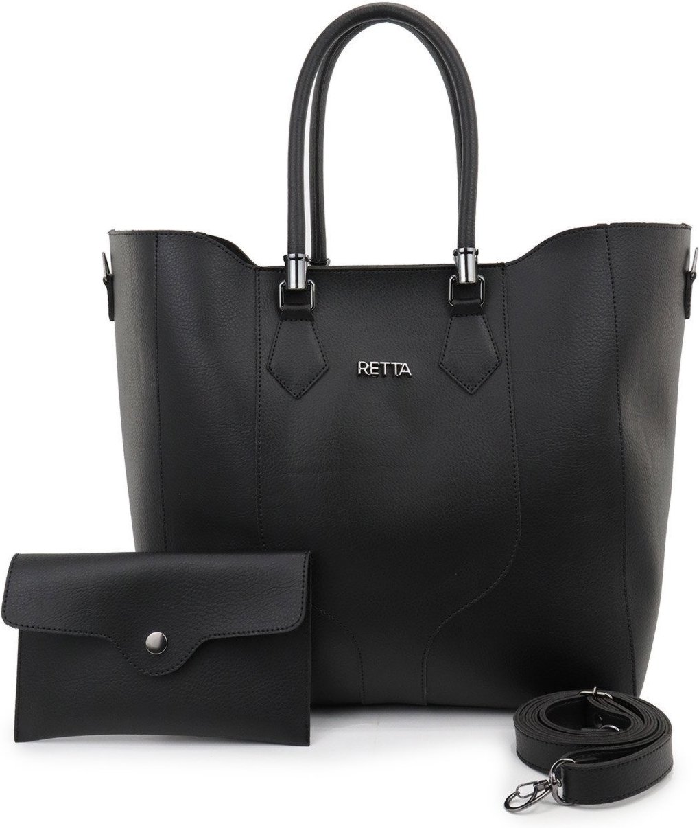 Imagem principal 5.Bolsa Feminina Luxo com Carteira e Alças Duplas Espaçosa Retta Oficial preto Retta Oficial preto