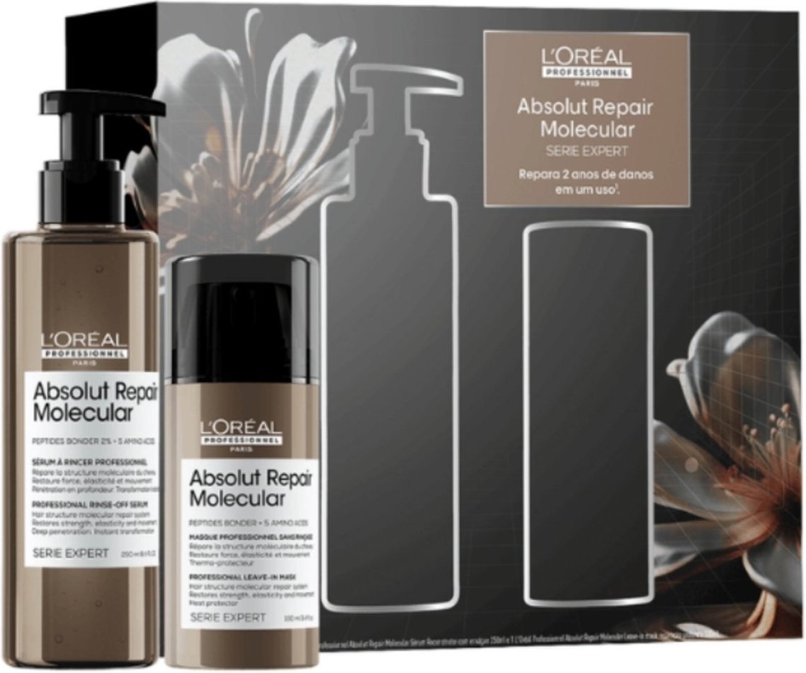 Imagem principal Kit Absolut Repair Molecular Sérum 250ml + Leave-in Máscara 100ml Loreal marrom Loreal marrom