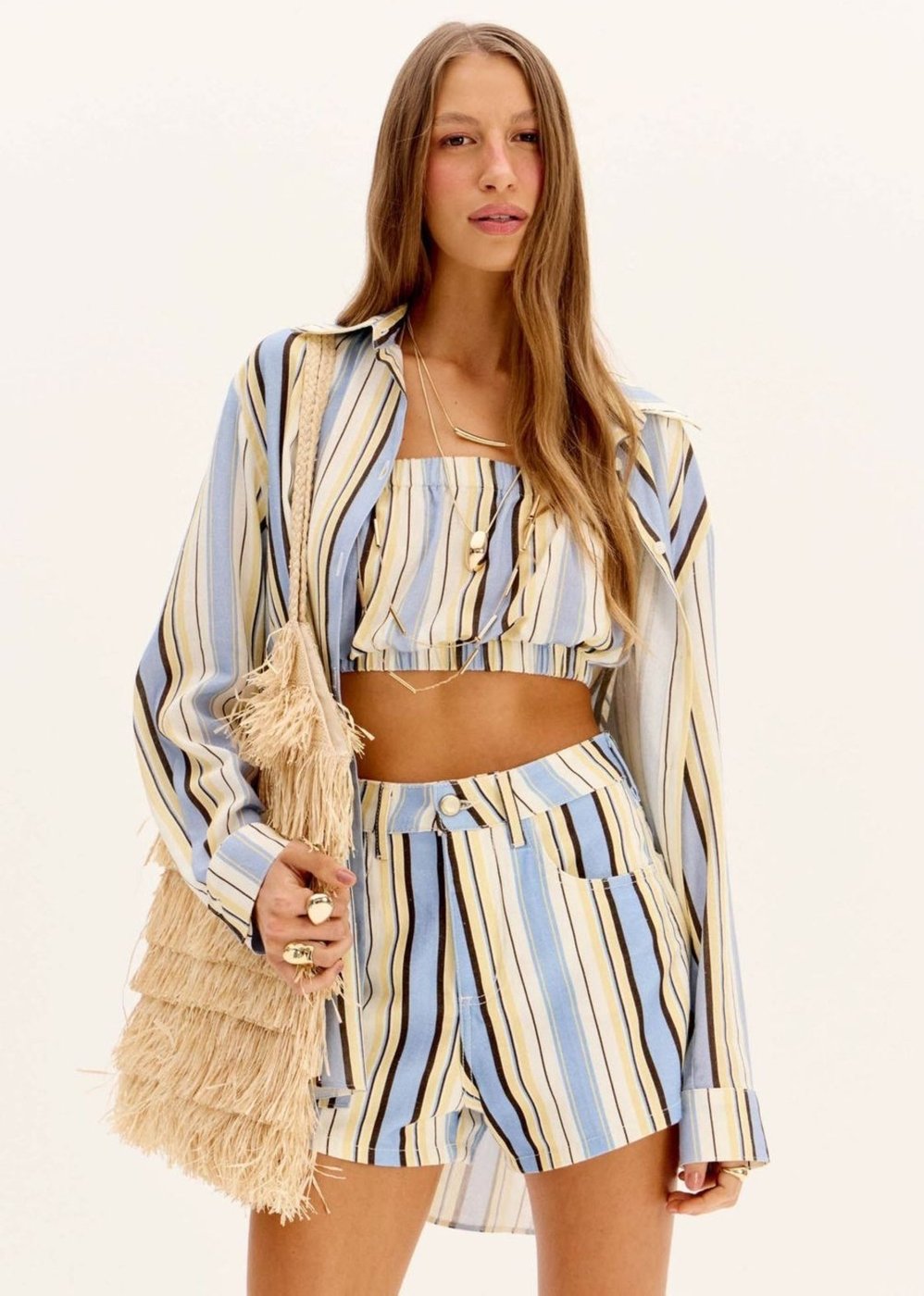 Imagem principal Camisa Listrada Com Linho My Favorite Things azul My Favorite Things azul