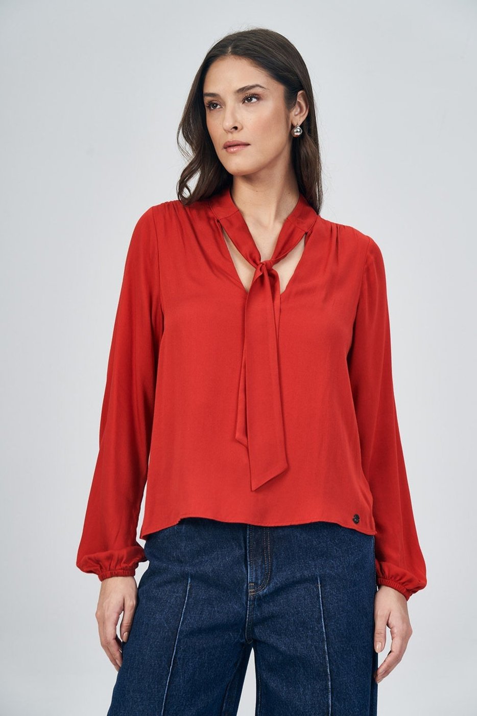 Imagem principal Blusa Manga Longa Com Laço Feminina Acostamento ACT FEMININO vermelho ACT FEMININO vermelho