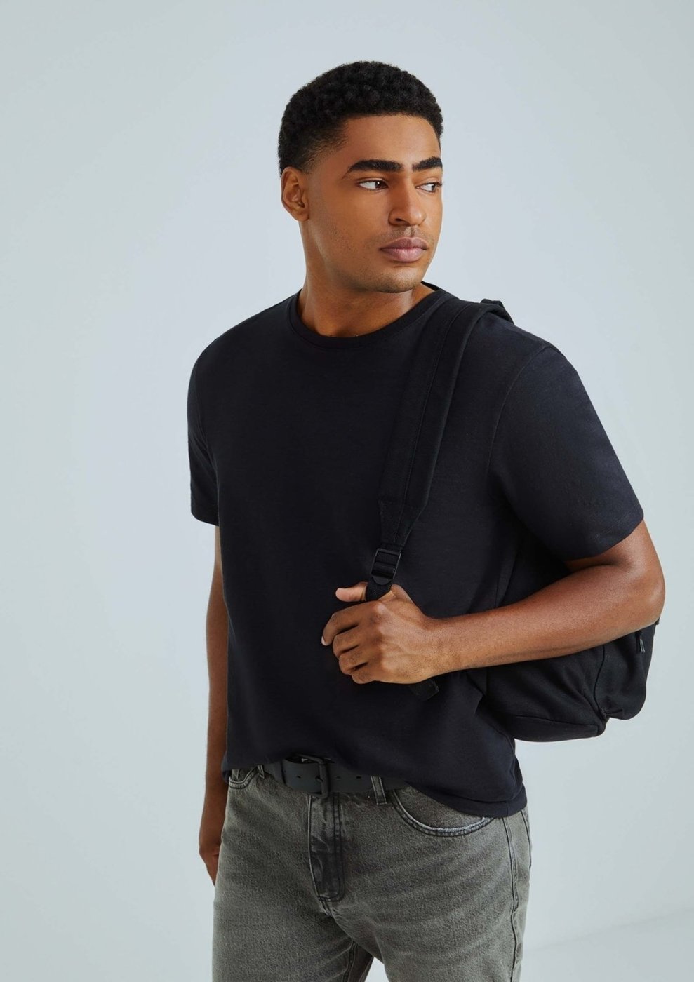 Imagem principal Camiseta Masculina Comfort Em Malha Flamê Hering preto Hering preto