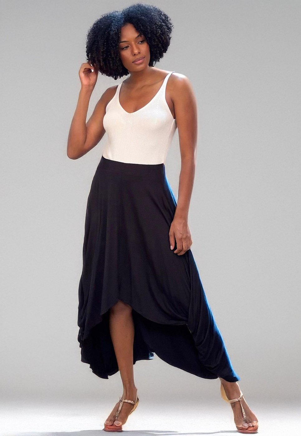 Saia Longa Malha Nó Hippie Chic