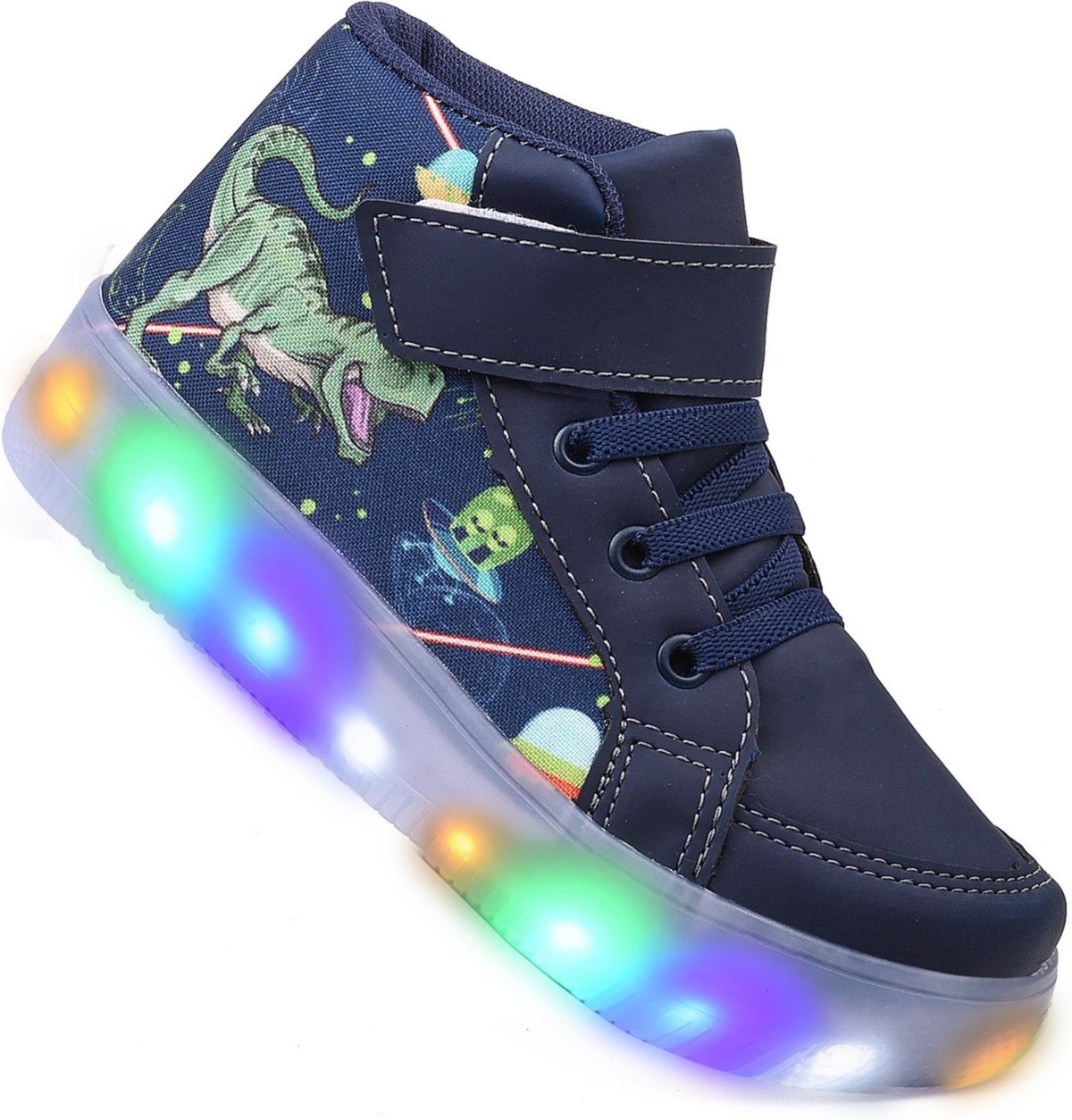 Imagem principal Infantil - Tenis De Led Botinha Dinossauro Meninos CALCADOS LGHT LIGHT azul CALCADOS LGHT LIGHT azul