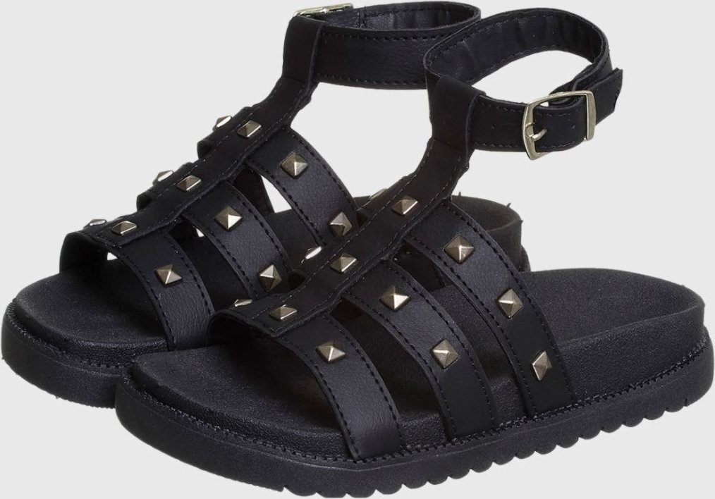 Imagem principal Infantil - Sandália Papete 28 ao 39 Feminina Tiras com Spike tep Kidstep preto Kidstep preto