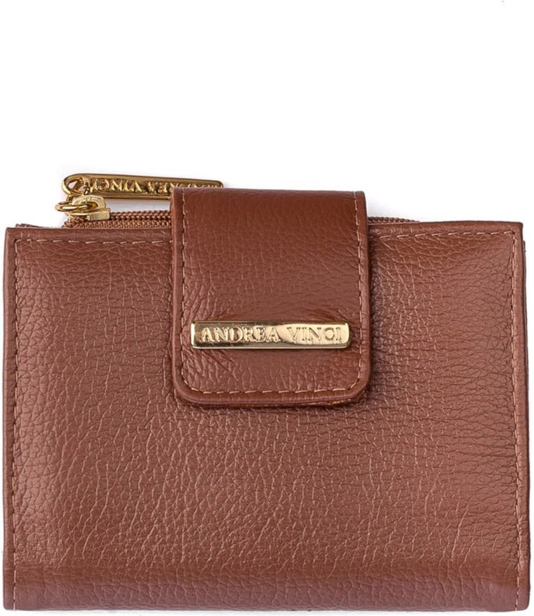 Imagem principal Carteira Andrea Vinci Feminina De Couro Liso Linna 11x13cm - Whisky caramelo Andrea Vinci caramelo