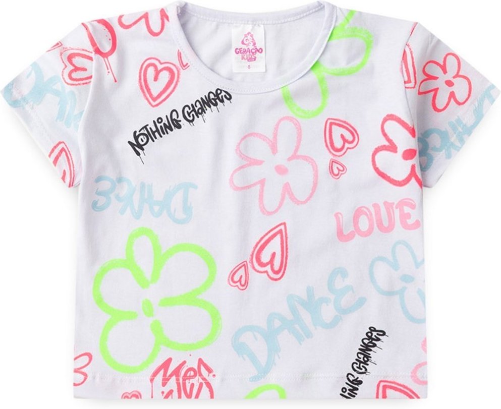 Imagem principal Infantil - Conjunto de Verão para Menina Blusa Cropped Estampada e Shorts GKS branco GKS branco