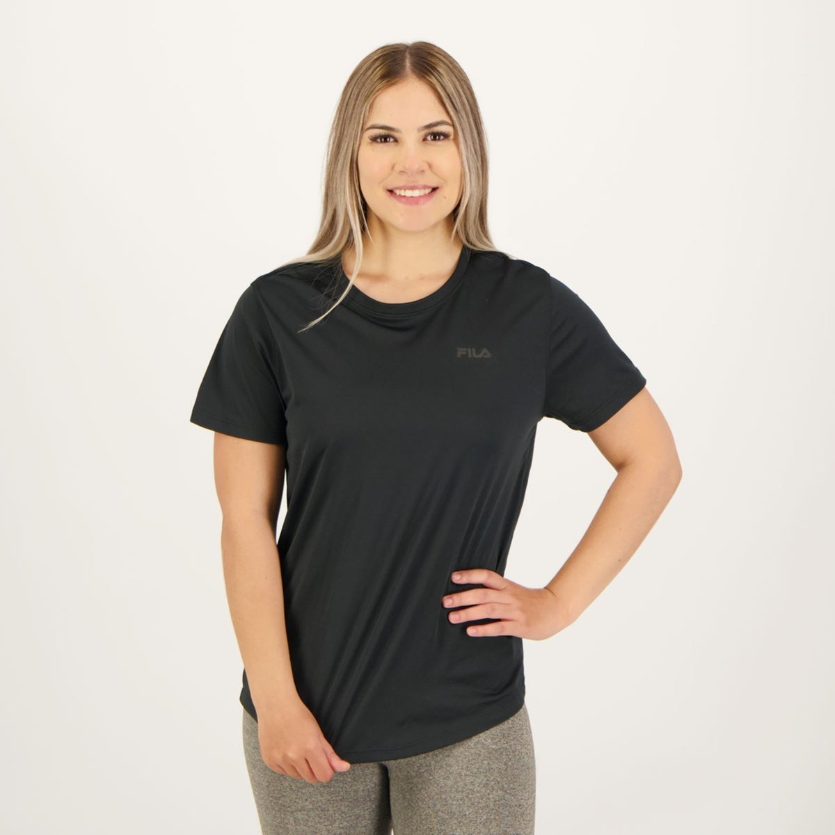 Imagem principal Camiseta Fila Basic Sports Polygin Feminina Preta preto Fila preto