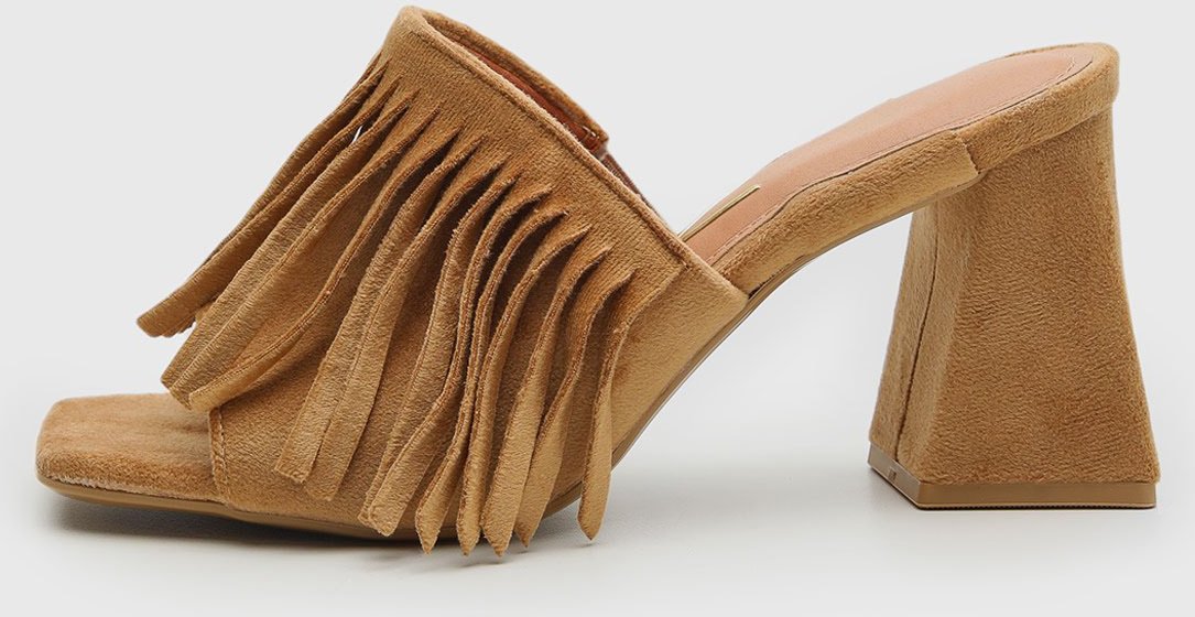 Sandália Feminina Vizzano Franjas Salto Bloco