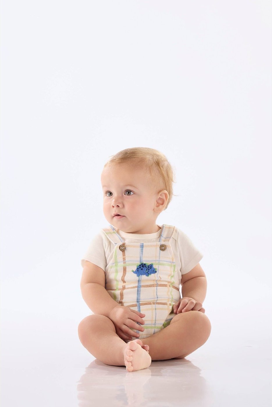 Imagem principal Infantil - Conjunto Jardineira e Body Suedine Up Baby branco Up Baby branco