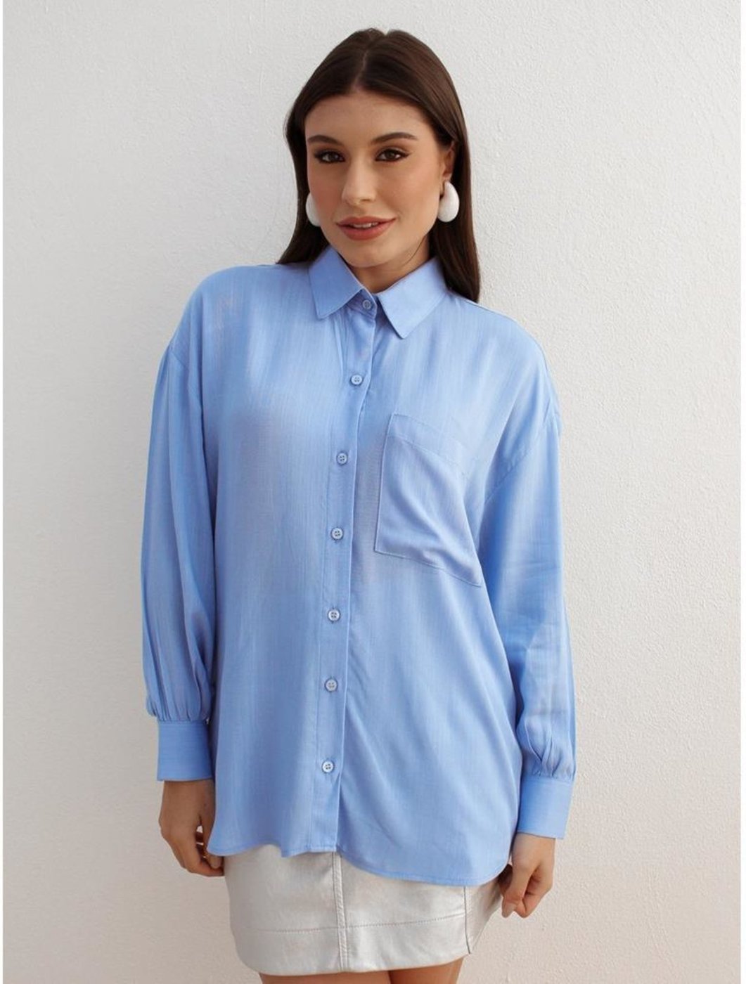 Imagem principal Camisa Feminina Linho Manga Longa Alfaiataria Trama TEODORO CAMISARIA branco TEODORO CAMISARIA branco