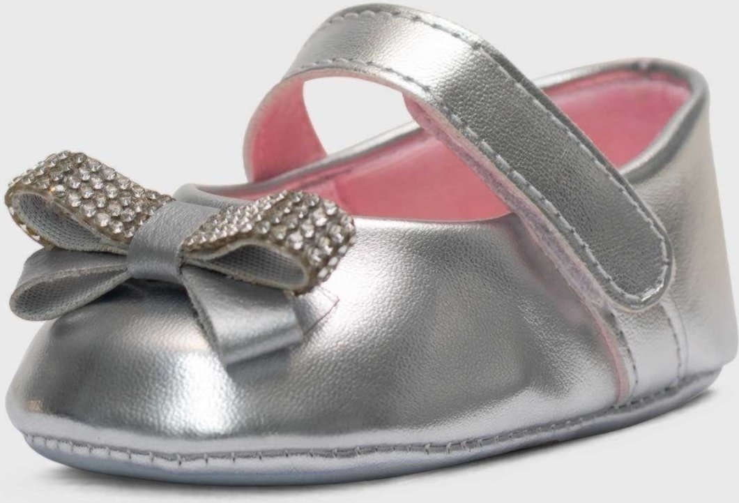Imagem principal Infantil - Sapatinho Pópidi Menina Sapatilha Laço Strass prata Pópidí prata