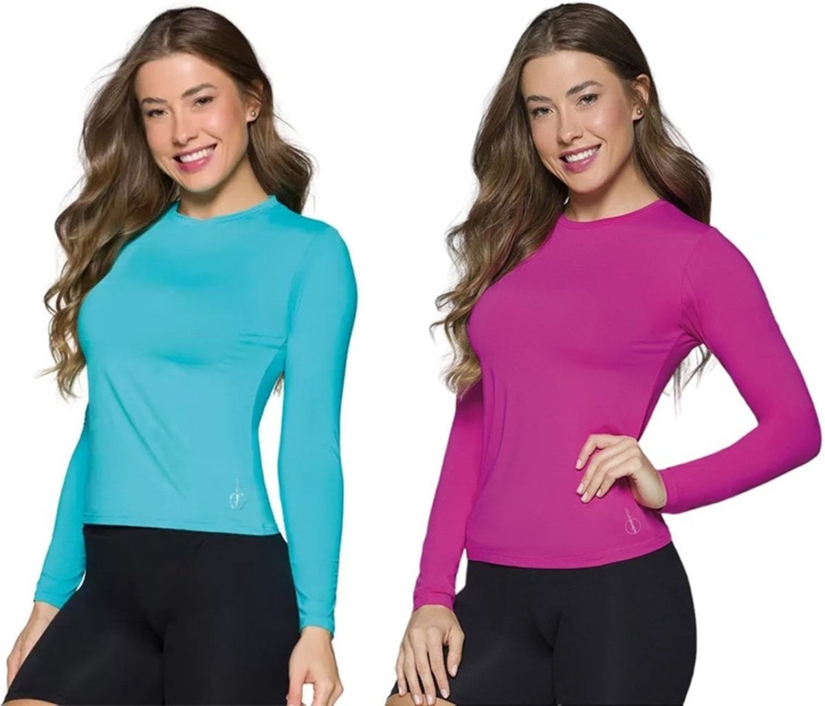 Imagem principal Kit 2 Camisas Térmicas Selene Proteção UV50+ Feminina azul SELENE azul