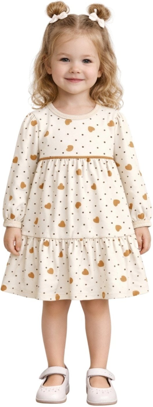 Infantil - Vestido Manga Longa Kyly Coracoes Off White
