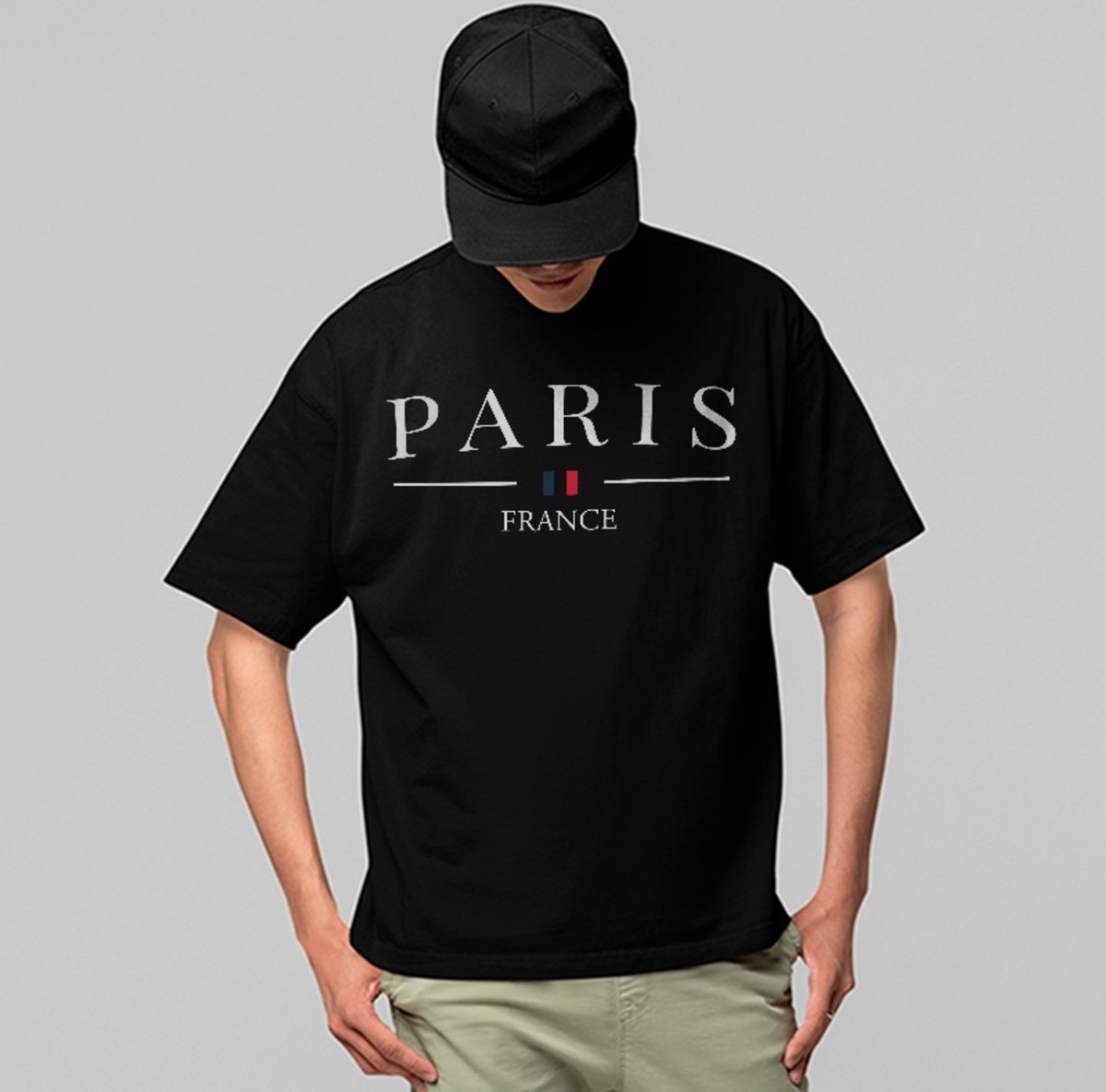 Imagem principal Camiseta Oversized Paris Estilo Urbano Luxo Estética Algodão Premium ousy preto ousy preto