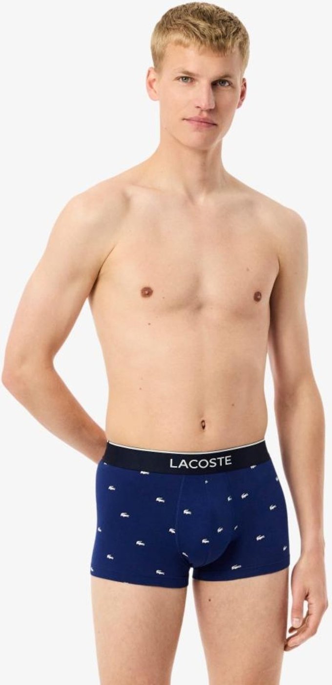 Imagem principal Pacote com 3 Cuecas Trunk Stretch Estampadas Lacoste cinza Lacoste cinza